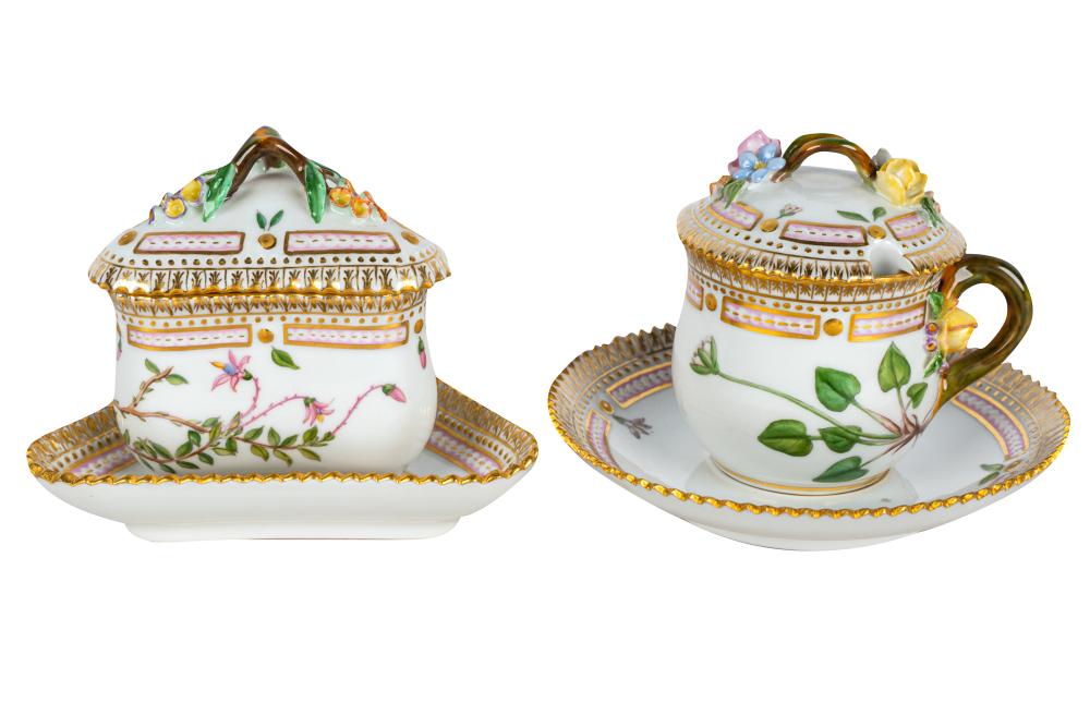 Appraisal: TWO ROYAL COPENHAGEN 'FLORA DANICA' COVERED POTSmodern with various date