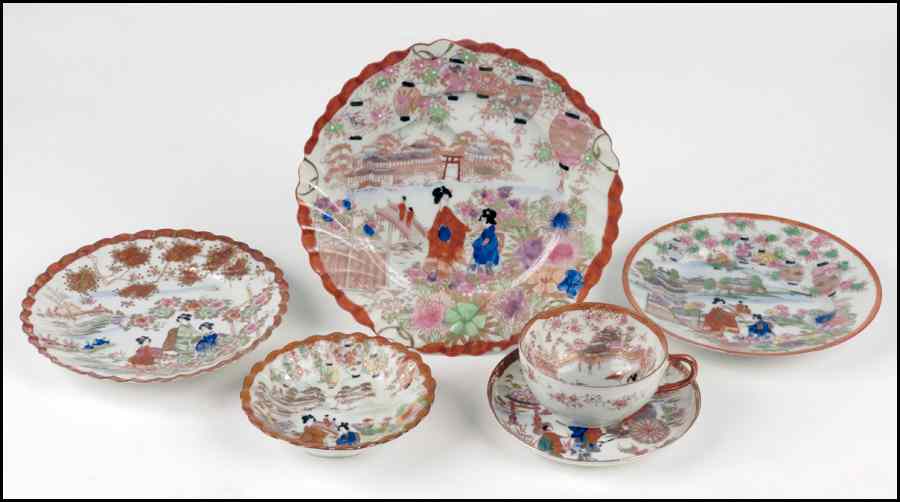 Appraisal: JAPANESE PORCELAIN TABLE SERVICE Comprised of teacups saucers fruit bowls