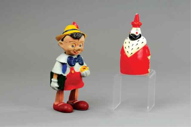 Appraisal: PINOCCHIO THE LITTLE KING FIGURE Both hand painted includes a