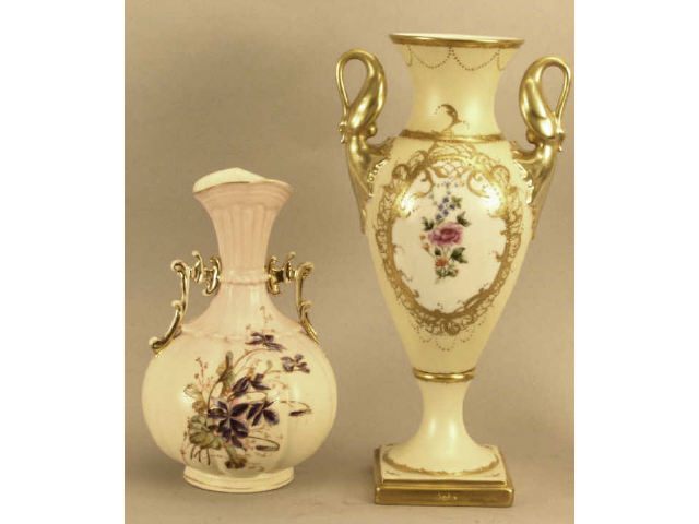 Appraisal: Collection of two fine vases including a double handled urn