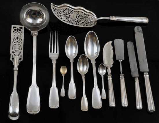 Appraisal: A boxed suite of Austro-Hungarian silver flatware Makers mark J