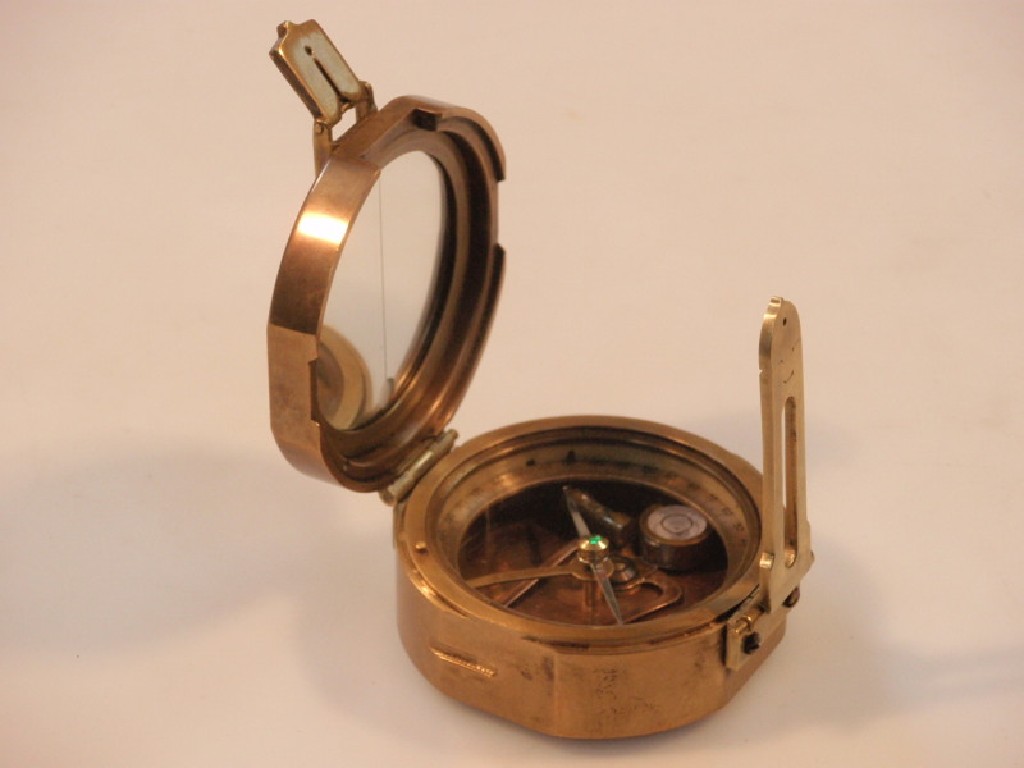 Appraisal: A Stanley Royal Navy mark one brass compass