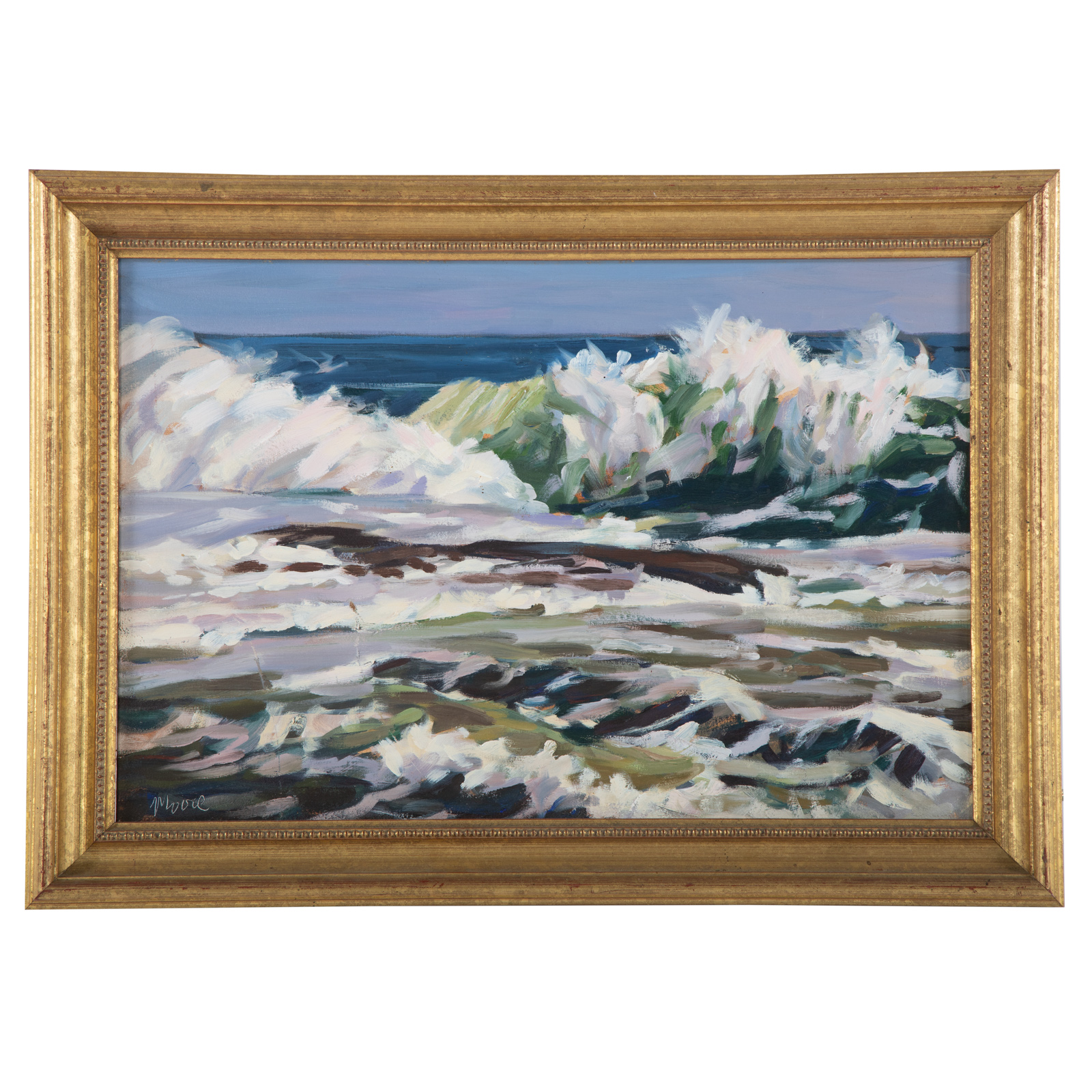 Appraisal: SCOTT MOORE SURF AT TWO LIGHTS OIL ON CANVAS American