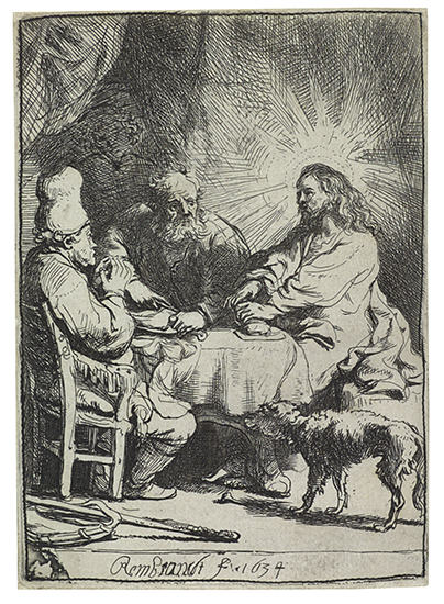 Appraisal: REMBRANDT VAN RIJN Christ at Emmaus The Smaller Plate Etching