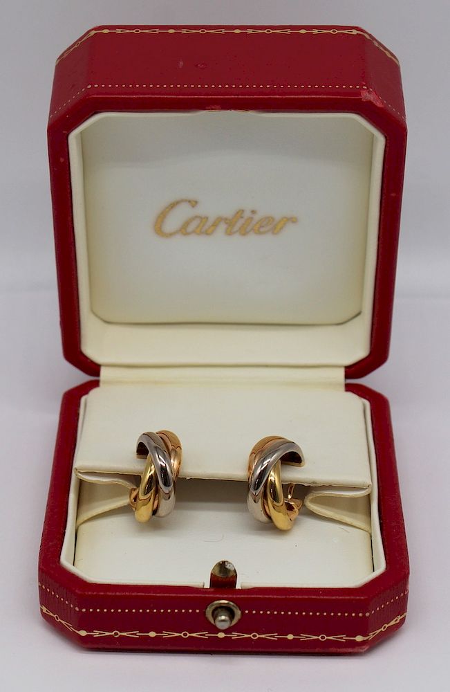 Appraisal: JEWELRY Pr of Cartier kt Gold Trinity Earrings Pair of