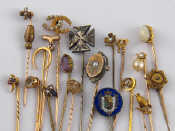 Appraisal: A collection of untested stick pins including antique gold and