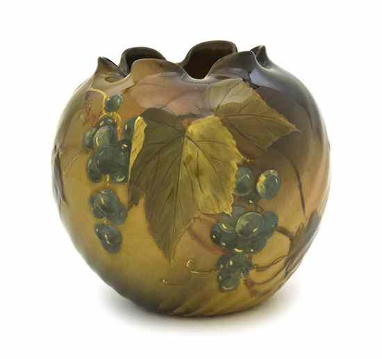 Appraisal: A Rookwood Pottery Vase Charles John Dibowski with grape decoration