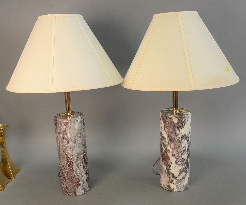 Appraisal: Pair of Walter von Nessen table lamps American Modern red