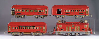 Appraisal: AMERICAN FLYER STANDARD GAUGE HAMILTONIAN PASSENGER SET Consists of red