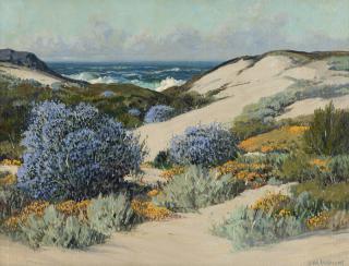 Appraisal: Carl Sammons Wildflowers overlooking a landscape signed lower right Carl