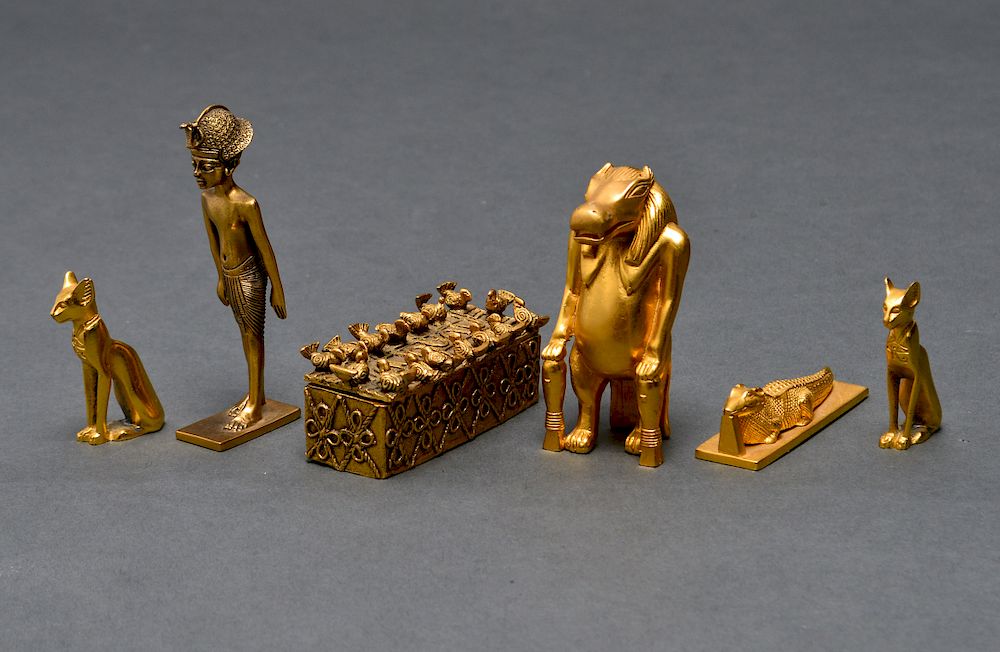 Appraisal: Gold-Tone Small Museum Sculptures Group of Group of gold-tone museum