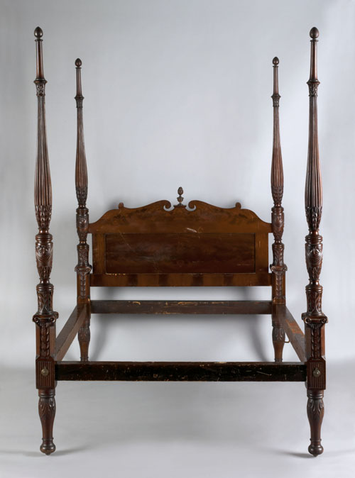 Appraisal: Federal mahogany tall post bed th c each post with