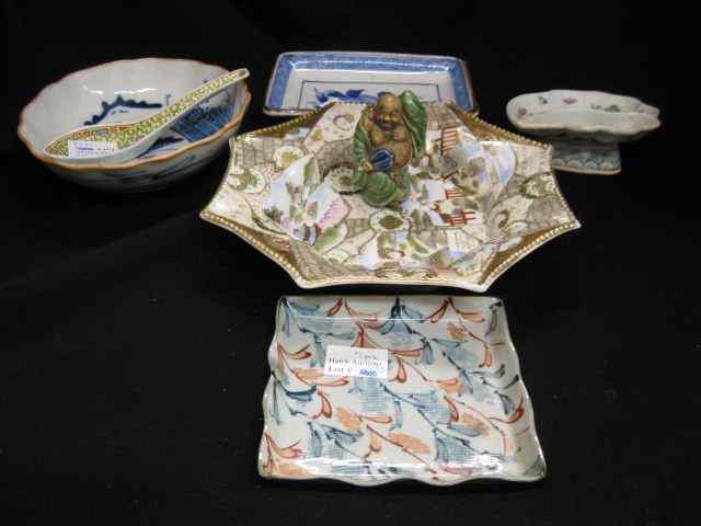 Appraisal: pcs Oriental Porcelain bowls dishes '' buddha early divided leaf