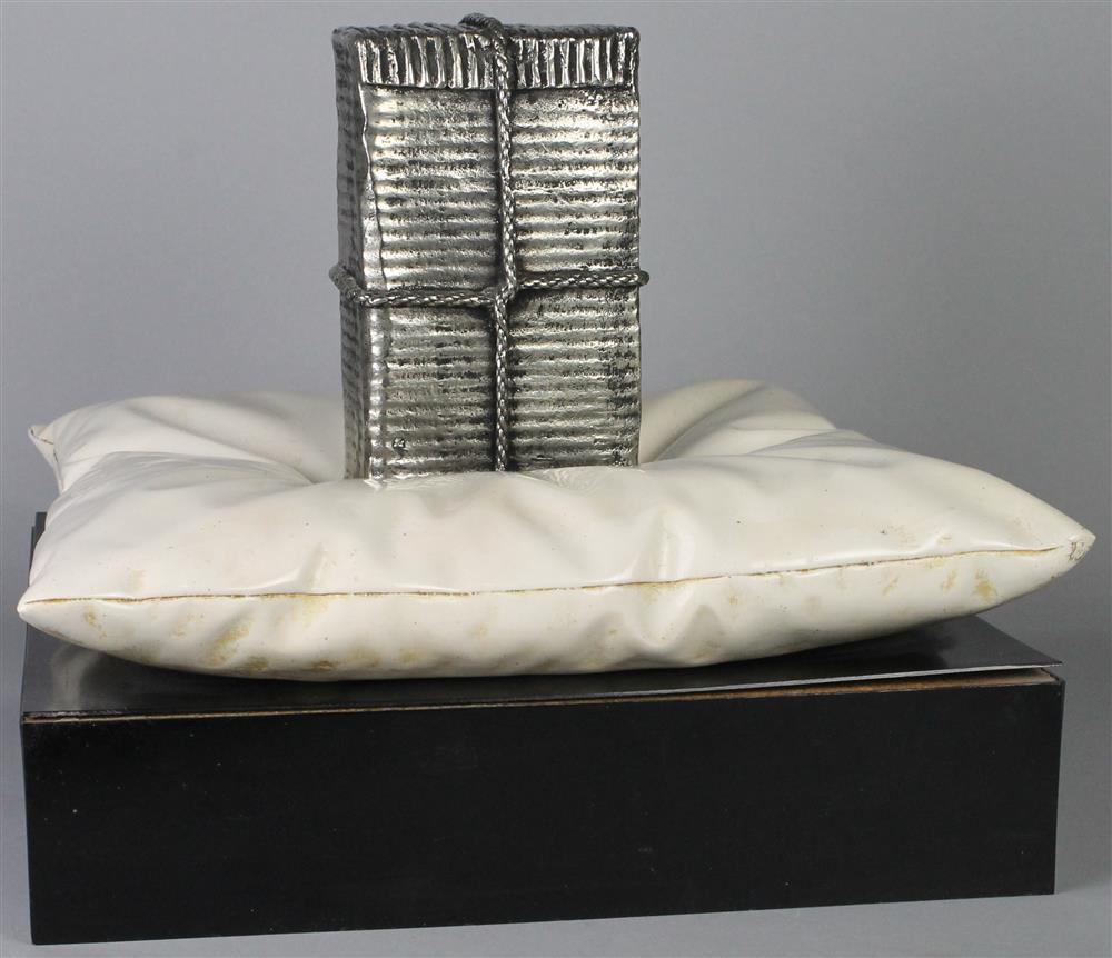 Appraisal: RAUL VALDIVIESO CHILEAN - MODERN SCULPTURE ON A WHITE PILLOW