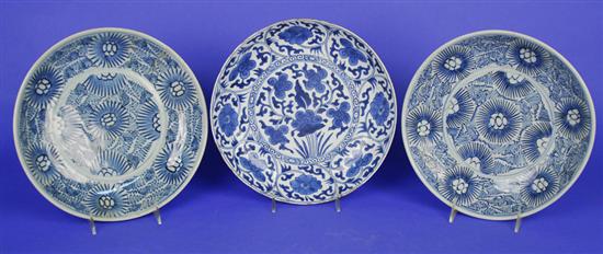 Appraisal: COLLECTION OF SEVEN CHINESE BLUE AND WHITE PLATES possibly Kangxi