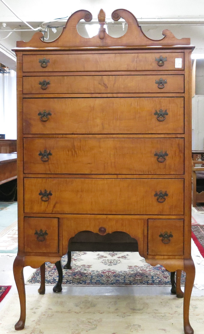 Appraisal: QUEEN ANNE STYLE MAPLE HIGHBOY American early th century a