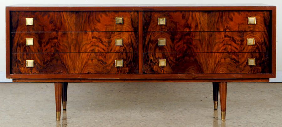 Appraisal: SIX DRAWER WALNUT DRESSER CIRCA A six drawer walnut dresser