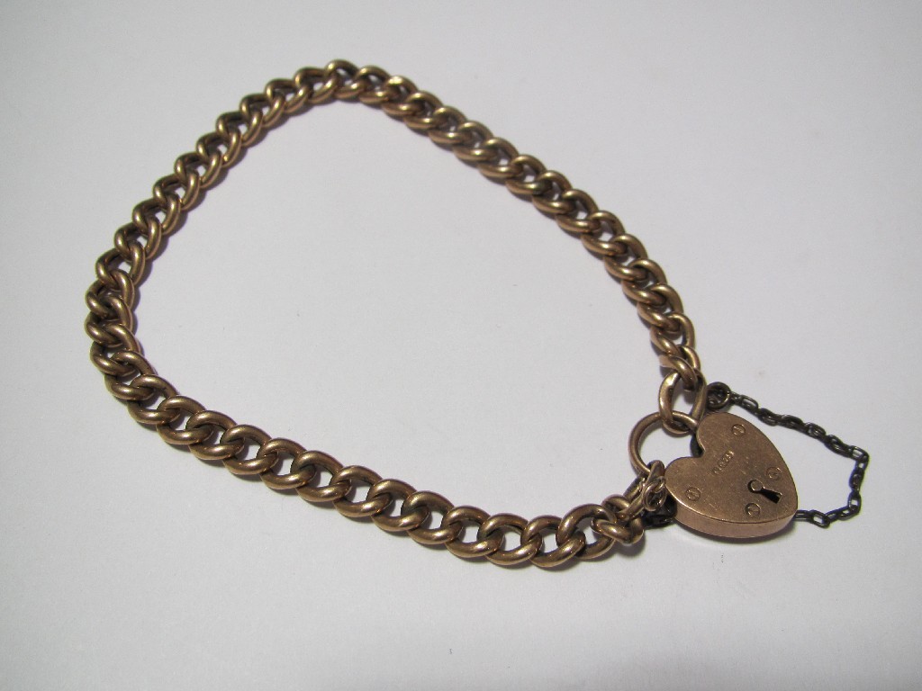 Appraisal: A girls Victorian curb link bracelet and padlock Birmingham gms