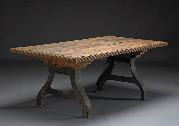 Appraisal: A Spanish Baroque style iron mounted mixed hardwood refectory table