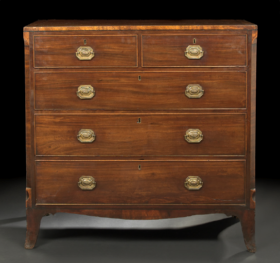 Appraisal: Regency Mahogany Chest first quarter th century the rectangular top