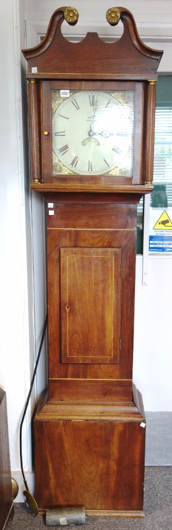 Appraisal: A thirty hour mahogany longcase clock th century with square