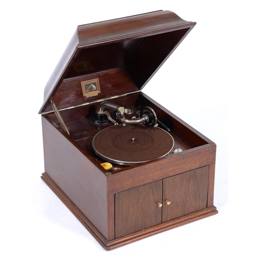 Appraisal: An HMV mahogany table gramophone s with nickel plated fittings