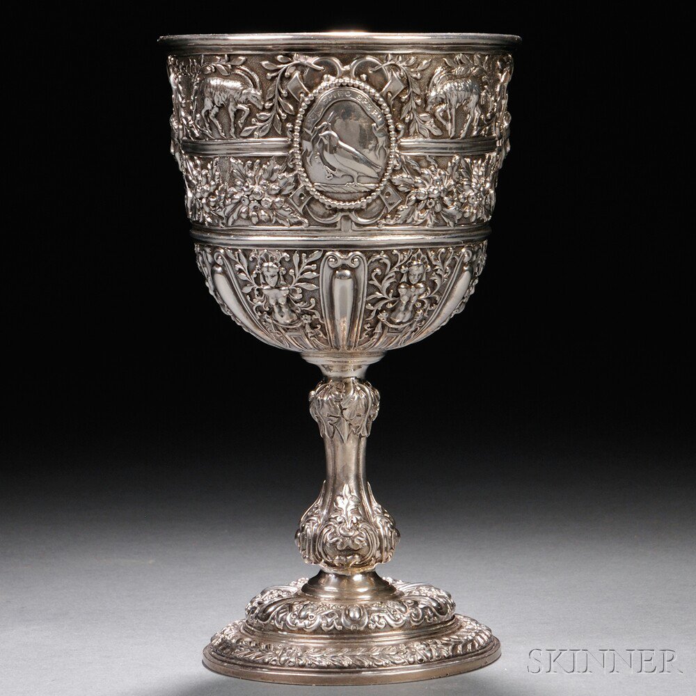 Appraisal: Victorian Cellini Pattern Sterling Silver Goblet London - Stephen Smith