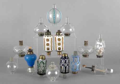 Appraisal: Collection of glass peg lamps th c