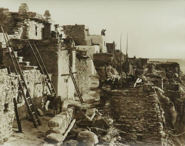 Appraisal: Framed photographic print on paper Hopi Pueblo unsigned attributed to