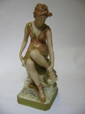 Appraisal: A ROYAL DUX PORCELAIN ART NOUVEAU FIGURE of a female