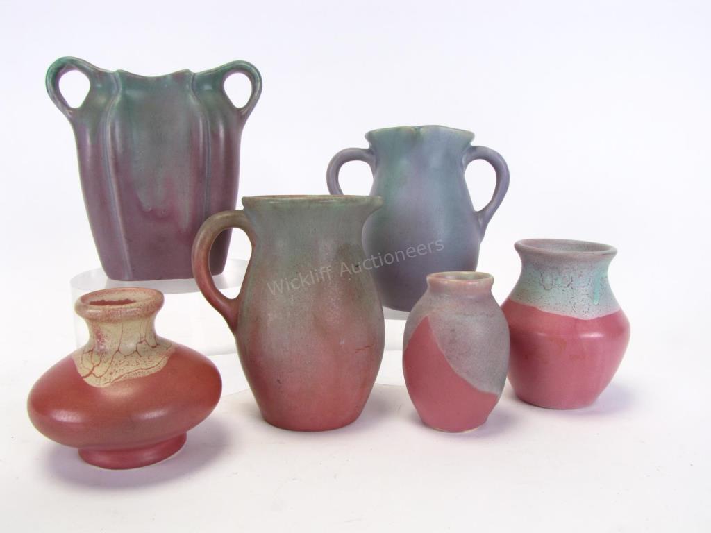 Appraisal: Group of Muncie Art Pottery six total including narrow form