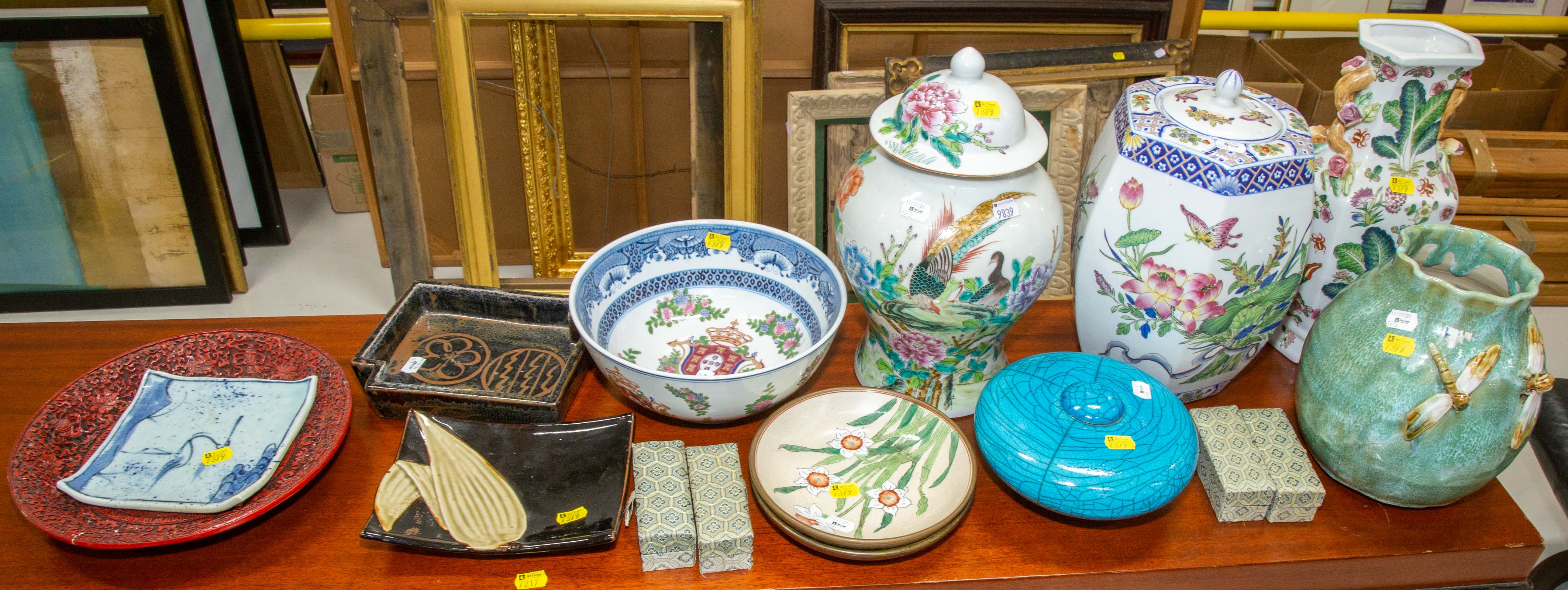 Appraisal: LARGE GROUP OF MODERN ASIAN CERAMICS Includes lidded jars bowls