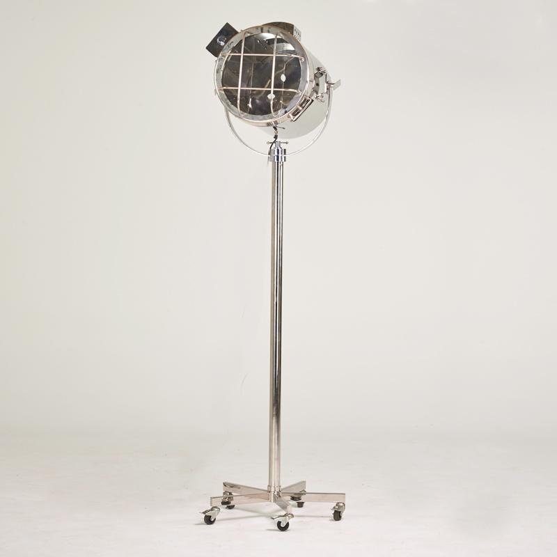 Appraisal: CONTEMPORARY Adjustable spot light s Chromed steel glass casters Unmarked