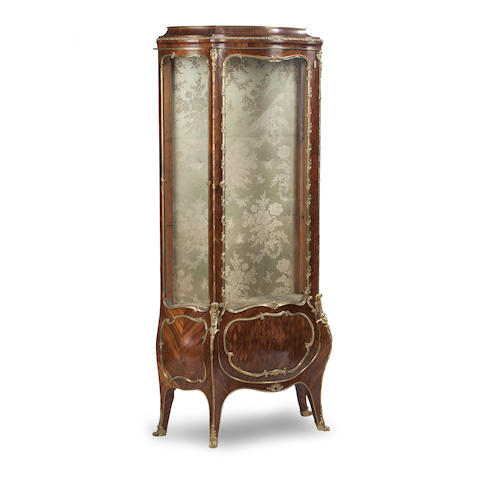 Appraisal: a French kingwood and ormolu mounted vitrine cabinet late th