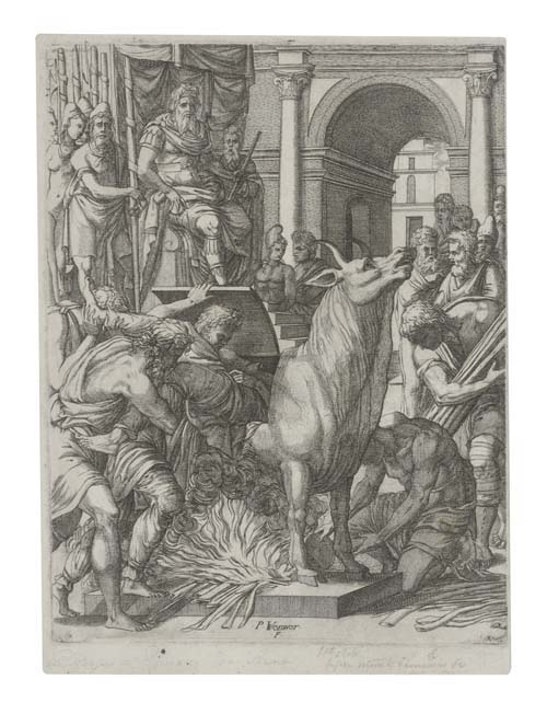 Appraisal: PIERRE WOEIRIOT Perillus Condemned to the Bronze Bull by Phalaris