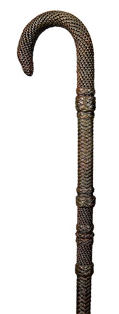 Appraisal: Nautical Macram Cane- Ca - A fully tied and knotted