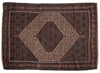 Appraisal: Finely woven Senneh rug multiple central medallions serrated diamond variant