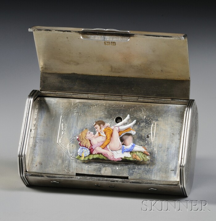 Appraisal: Silver and Mother-of-pearl Erotic Automaton attributed to Thomas Callow c