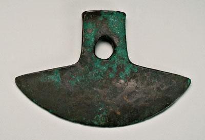 Appraisal: Ancient bronze axe head crescent shaped probably Luristan first or