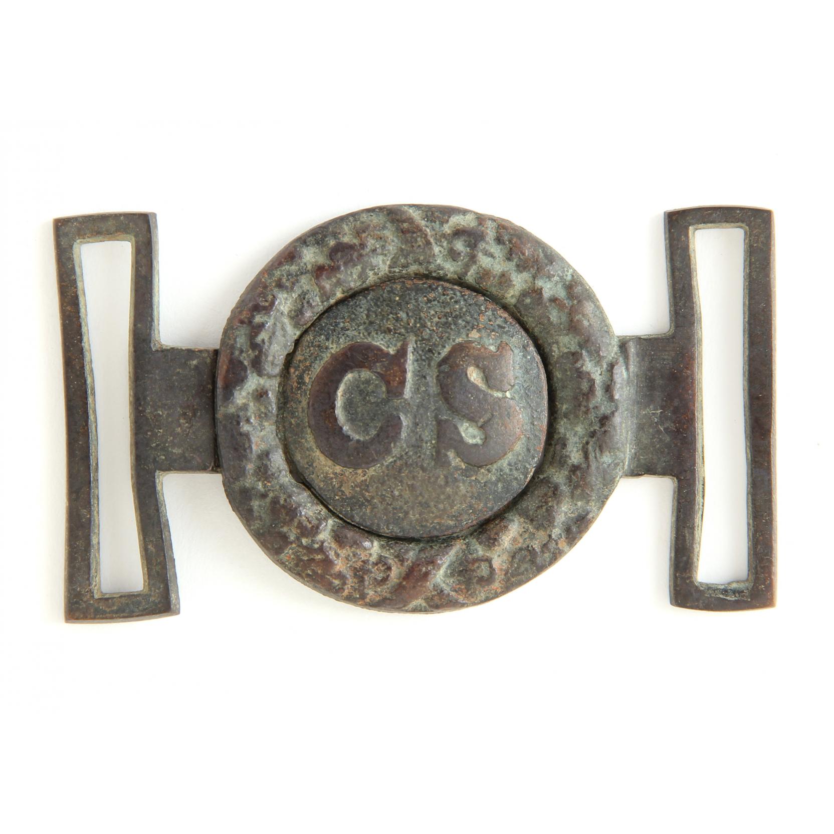 Appraisal: Confederate Two-Piece Waist Belt Plate sand cast brass x mm