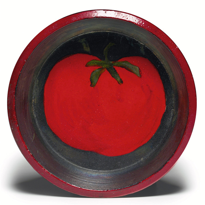 Appraisal: Ken Ferguson bowl large form with a painted tomato signed