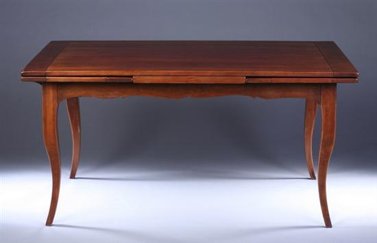 Appraisal: PROVINCIAL STYLE CHERRYWOOD DRAW-LEAF DINING TABLE late th century Expanding