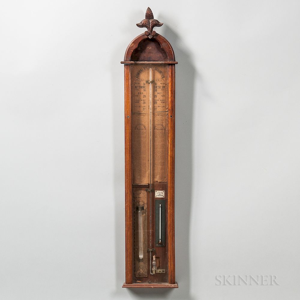 Appraisal: Admiral Fitzroy Mercury Barometer Admiral Fitzroy Mercury Barometer c acanthus-leaf-carved