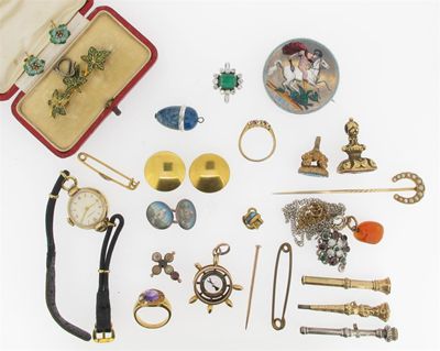 Appraisal: A quantity of jewellery etc including an emerald and diamond