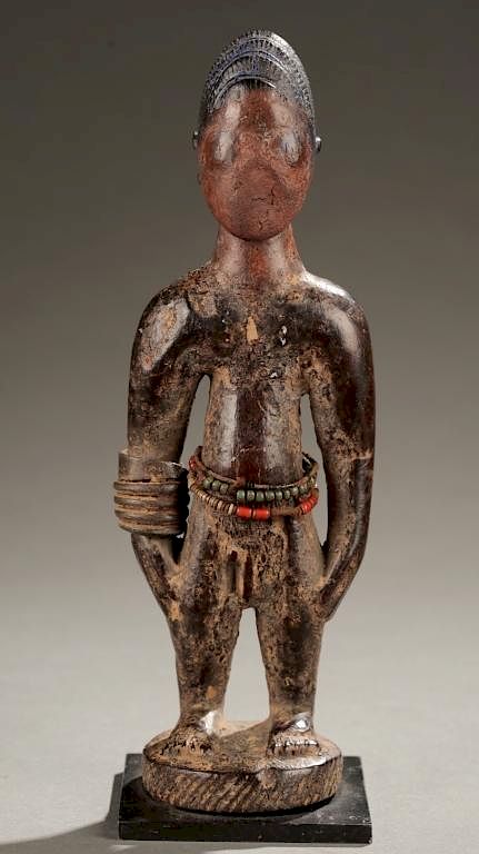 Appraisal: Yoruba Ibeji standing male figure th c A Ibeji standing