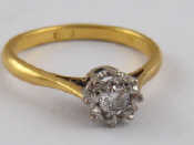 Appraisal: A yellow metal tests carat gold diamond solitaire ring grams