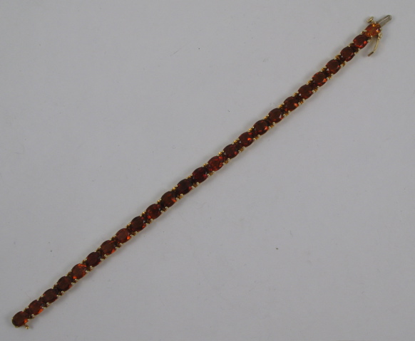 Appraisal: CITRINE AND FOURTEEN KARAT GOLD BRACELET in length and set