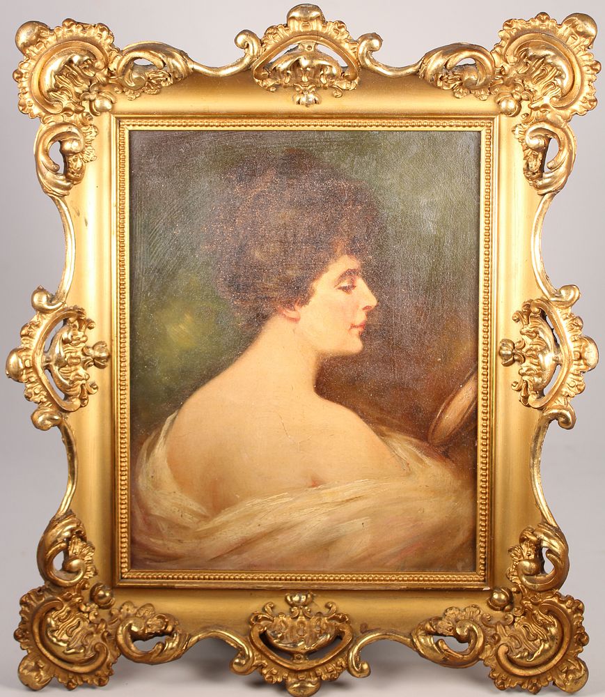 Appraisal: Antique Portrait Painting of a Young Woman Antique Portrait Painting