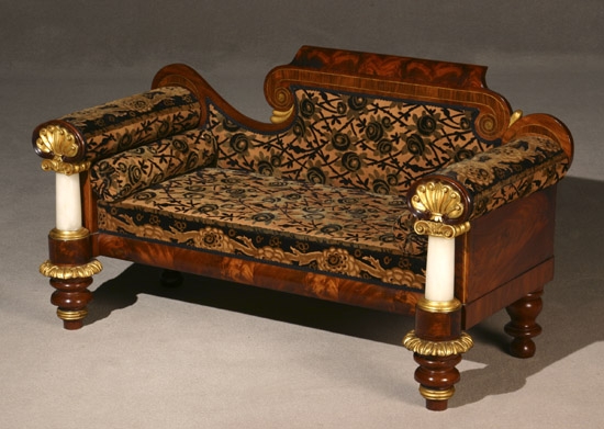 Appraisal: Classical Alabaster Mounted and Parcel Gilt Rosewood Crossbanded Mahogany Settee