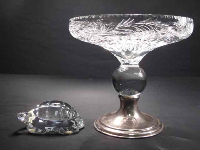 Appraisal: Lot including a Baccarat crystal turtle and a Hawkes crystal